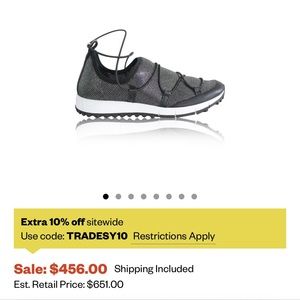 Brand New Jimmy Choo Andrea Antique Silver tennis shoe size 37 6.5